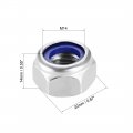 Uxcell Hex Lock Nuts M14 X 2mm Stainless Steel Nylon Insert Self-locking For Fasteners 5pcs Silver Tone