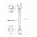 Uxcell Thin Combination Wrench With Offset 6-point End And Angled Open Metric Mirror-chrome Plated High Carbon Steel For
