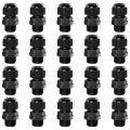 Mxuteuk 20 Pcs Pg7 Thread Lengthening Cable Glands 3 1-6 6mm Connectors Plastic Nylon Wire Protectors Joints Waterproof 