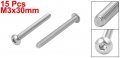Uxcell M3x30mm 316 Stainless Steel Fully Thread Button Head Hex Socket Cap Screw 15pcs