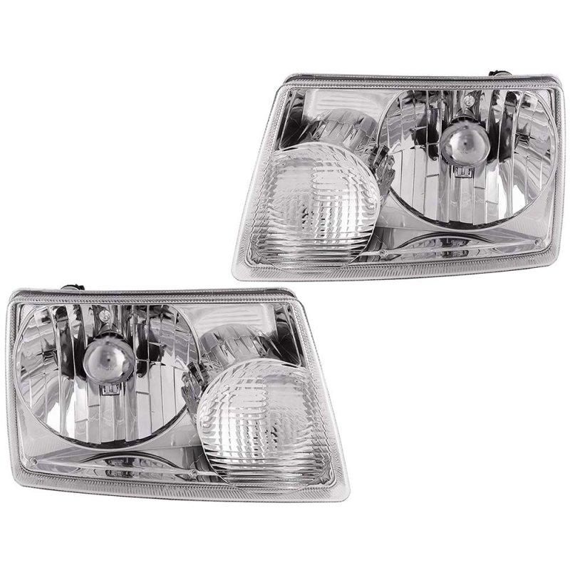 Headlights Assembly Pair For Ford Ranger 2001 To 2011 Halogen Clear Lens Front Driver And Passenger Side Part Number