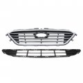 Hecasa Front Upper Lower Grille For 2015-2017 Hyundai Sonata 86350c2000 86561c2000 Bumper Grill Chrome Black Silvery 2pcs