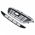 Hecasa Front Upper Lower Grille For 2015-2017 Hyundai Sonata 86350c2000 86561c2000 Bumper Grill Chrome Black Silvery 2pcs