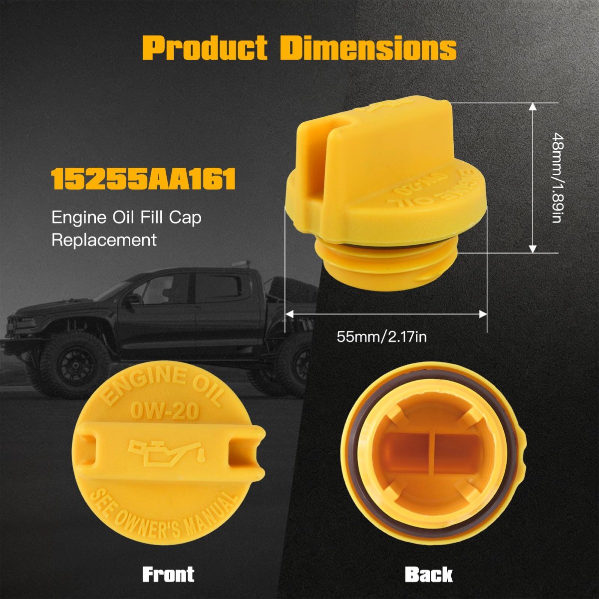 Engine Oil Filler Cap Replaces 15255aa161 For 2013 2021 Legacy 2 5 Non Turbo And Outback Includes Rubber Gasket Direct Fit