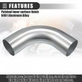 3 In Od 4 Length 90 Degrees Bend Elbow Intercooler Pipe 6061 Aluminum Alloy Tube For Air Intake And Cooling Systems Silver Tone