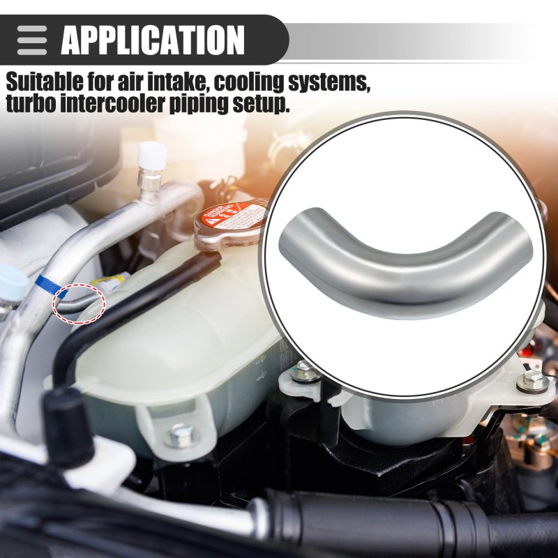 3 In Od 4 Length 90 Degrees Bend Elbow Intercooler Pipe 6061 Aluminum Alloy Tube For Air Intake And Cooling Systems Silver Tone