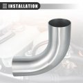 3 In Od 4 Length 90 Degrees Bend Elbow Intercooler Pipe 6061 Aluminum Alloy Tube For Air Intake And Cooling Systems Silver Tone