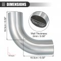 3 In Od 4 Length 90 Degrees Bend Elbow Intercooler Pipe 6061 Aluminum Alloy Tube For Air Intake And Cooling Systems Silver Tone