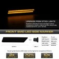 For 2010-2015 Chevy Camaro 4-piece Dark Smoke Amber Red Led Front Rear Bumper Fender Corner Side Marker Light Parking Drl Lamp