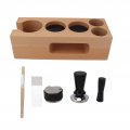Espresso Tamper Kit 54mm 5 Pack Accessories Wooden Station Coffee Distributor Stirrer Tamping Mat With Brush