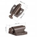 Uxcell Magnetic Touch Catch Latch Closures Nylon Brown For Cabinet Door Shutter 5pcs