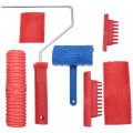 Spacesea Wood Grain Painting Roller Set 6pcs 7 Inch Graining Tool Texture Paint Patterns For Wall Floor Room Art Diy Rubber 