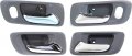 Evan Fischer Front And Rear Interior Door Handle Set Of 4 For 1998-2002 Honda Accord Gray Bezel With Chrome Lever Driver 
