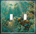 Snazzyswitch Hiding Fish Decorative Light Switch Cover Double Toggle Wall Plate 