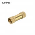 Uxcell Knurled Insert Nuts 100pcs M3 X 12mm Length 4mm Od Female Thread Brass Threaded Embedment Nut For 3d Printer