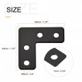 Uxcell L Shape Brace 40mmx40mm Mending Repairing Flat Brackets For Joint Fastener With Screws Black 10pcs