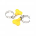 Uxcell 10pcs Car Metal Adjustable 16-25mm Hose Clamp Fuel Tube Tight Clip W Plastic Handle