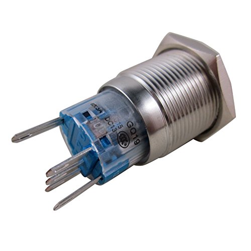 Latching Push Button Switch 12v Blue Angel Eye Led Toggle Waterproof Stainless Steel For 19mm 3 4 In Car Or Boat Mounting Hole
