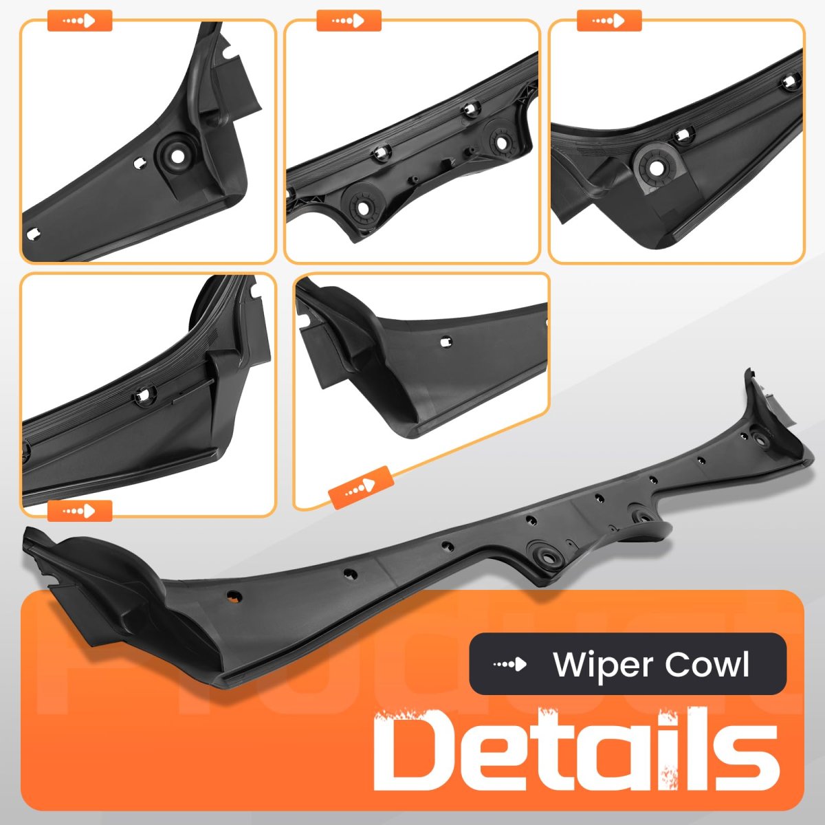 Jmtaat Windshield Wiper Cowl Panel Grille For 2004-2010 Bmw 525i Xi 528i 530i 535i 545i 550i M5 Replace 51717027083 Air Inlet