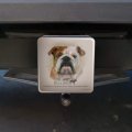 Bulldog Dog Breed Tow Trailer Hitch Cover Plug Insert For 2 In Receivers Heavy Duty Black Abs Plastic With Uv Resistant Resin
