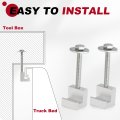 1pc J-hook Crossover Aluminum Car Truck Toolbox Mounting Kit For Pickup Tool Box Mount Tie Down Anodized Surface With Fastening
