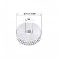 Uxcell Flat Knurled Nut M4 X 14mm 4mm Thumb Nuts Lock Adjusting Aluminum Alloy Silver 10pcs