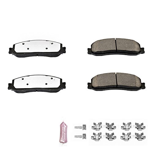 Z36-1631 Carbon Fiber Ceramic Front Brake Pad Set With Installation Hardware For Ford F-250 And F-350 Super Duty 2012 Truck Tow