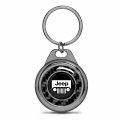 Ipick Image For Jeep Grill Real Black Carbon Fiber Roundel Metal Case Key Chain Keychain Official Licensed Black 
