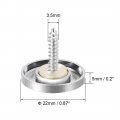 Uxcell Mirror Screws Decorative Cap Fasteners Cover Nails Electroplated Bright Silvery 22mm 0 87 Brass 16pcs