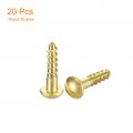 Uxcell Wood Screws M5 X 20mm Slotted Round Head Brass Self-tapping Woodworking Screw 20 Pcs