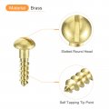 Uxcell Wood Screws M5 X 20mm Slotted Round Head Brass Self-tapping Woodworking Screw 20 Pcs
