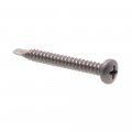 Self Drilling Sheet Metal Screws Pan Head Phillips Drive 8 X 1 5 In Stainless Steel 25 Pack