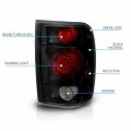 Amerilite Black Smoke Replacement Brake Tail Lights Set For 98-00 Ford Ranger Only Passenger And Driver Side