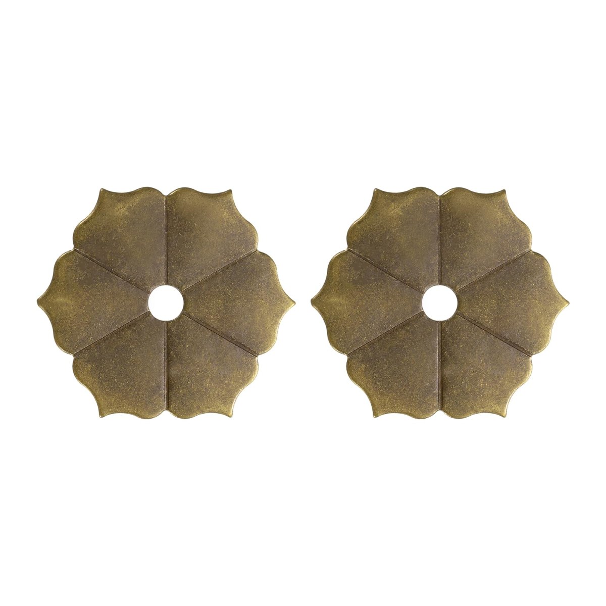 2pcs Cabinet Knob Backplate 1 77 Inch Hex Flower Shape Brass Washers Classical Furniture Decoration Gasket For Drawer Cupboard