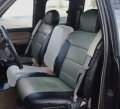 Iggee Artificial Leather Custom Made Original Fit 2 Front Seat Covers Designed For Chevy Silverado 2003-2006 Black Charcoal 