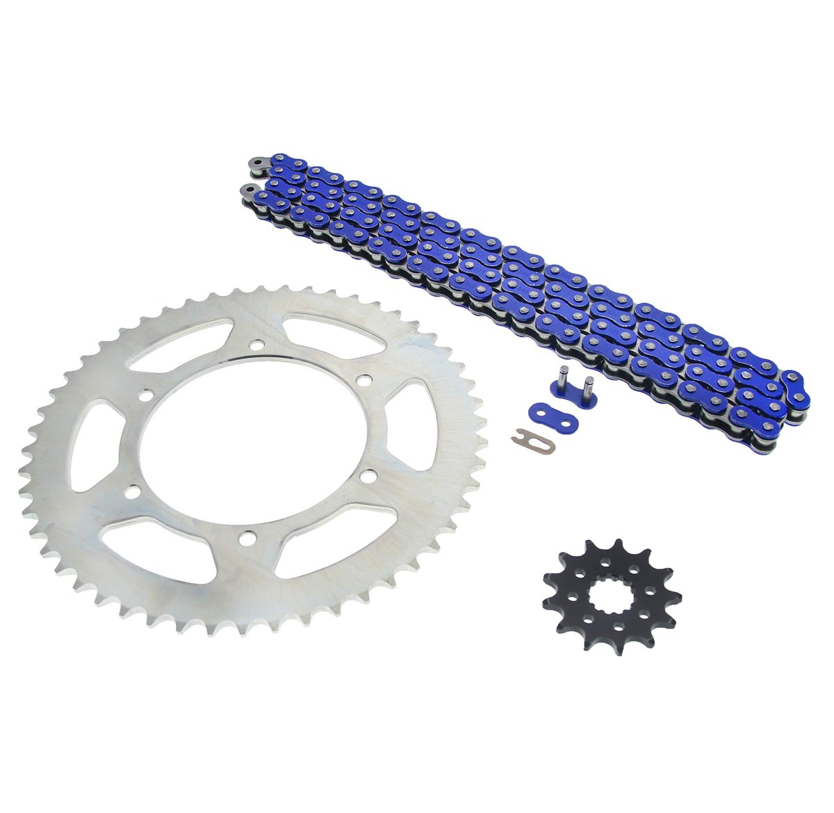 Yamaha Wr450f Chain And Sprocket Kit 2007 To 2014 Blue Non O Ring With Silver 13 52 Steel Sprockets 120l
