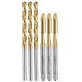 Tap And Drill Bit Set 3pcs M4 X 0 7 Metric Spiral Point Thread Screw Taps 3 3mm Twist Bits Titanium Coated Hss-6542 Tapping 