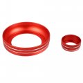 X Autohaux 4pcs Red Aluminum Alloy Car Center Control Ring Knob Trim Cover For Chevrolet Camaro 2010-2015 Switch Button Decor