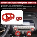 X Autohaux 4pcs Red Aluminum Alloy Car Center Control Ring Knob Trim Cover For Chevrolet Camaro 2010-2015 Switch Button Decor