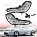 2pcs Clear Bumper Fog Lights Assembly With Bulbs And Switch Wiring Kit Replacement For 2012-2016 Accent 4-door