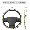 Forchrinse Red Ladybug Daisy Car Steering Wheel Cover Handbrake Gear Shift 3piece Sweat Absorption For Men Women