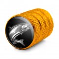 Salmon Fishing Illustration Valve Stem Caps For Tire Rim Wheel Aluminum Yellow