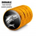 Salmon Fishing Illustration Valve Stem Caps For Tire Rim Wheel Aluminum Yellow