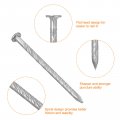 Uxcell 25pcs Fence Deck Nails 1 9 16 Inch 304 Stainless Steel Spiral Nail Shank Spikes For House Floor Repairing Wall