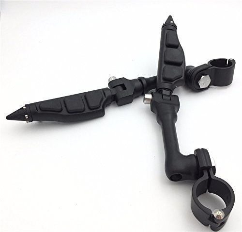 Black Long Angled Adjustable Peg Mounting Kit Stiletto Shape Footpegs For V-star Roadstar Suzuki Boulevard With 1 Inch 25mm
