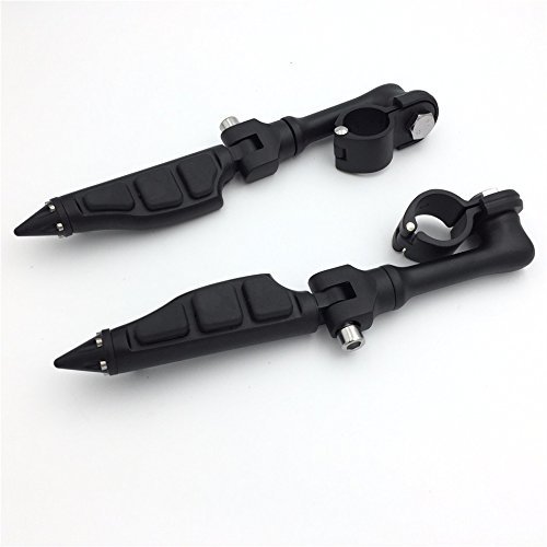 Black Long Angled Adjustable Peg Mounting Kit Stiletto Shape Footpegs For V-star Roadstar Suzuki Boulevard With 1 Inch 25mm