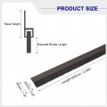 Uxcell 2pcs Door Brush Bottom Sweep H-shape Aluminum Alloy Base With 0 8-inch Pp For Home Industrial 35-inch L Brown