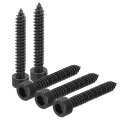 M6 Hex Socket Head Cap Self-tapping Screw 60pcs M6x40mm 304 Stainless Steelagon Tapping Screws Hex Drive Self Point Black 