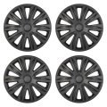 4pcs Universal Wheel Covers Snap On Full Hubcaps Fit 17 Tire Rim Matte Black 