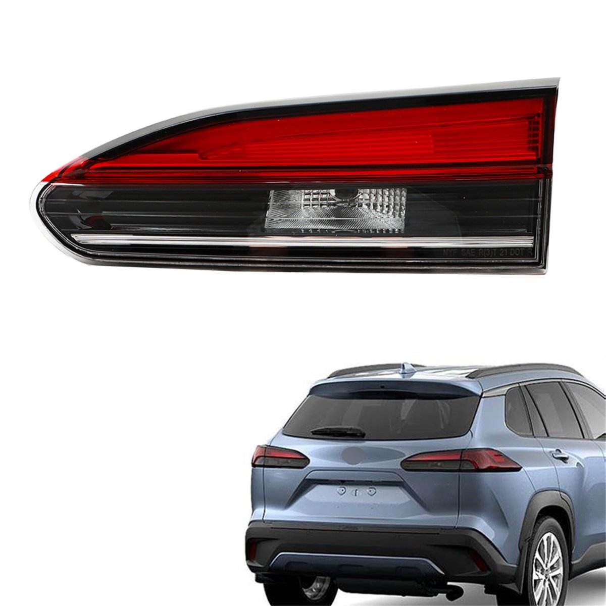 Inner Rear Right Brake Tail Light Assembly For 2022 2023 Corolla Cross Xle Replacement 81580-0a150 Passenger Side Chrome Lens